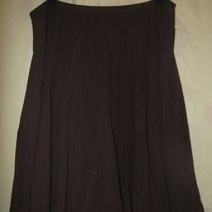 Anne Klein Silk Full Brown Skirt, 14P